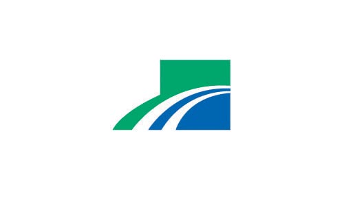 藍(lán)色色塊與綠色色塊組合而成的公路LOGO設(shè)計(jì)