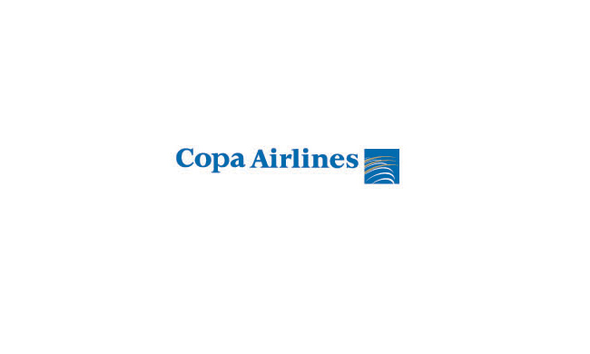 這款公司標志設計左邊用字母COPAAIRLINES右邊是個藍色的正方形表面有白色抽象線條
