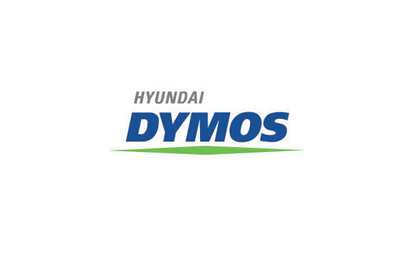 DYMOS字母底部設(shè)計了一款綠色的色塊意喻綠地，左上方是副標(biāo)題簡稱HYUNDAI灰色