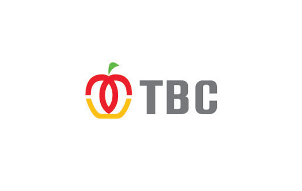 國外電視臺logo設(shè)計，將字母縮寫TBC三個字母創(chuàng)意變形組合成一個蘋果的形象，簡潔創(chuàng)意。也易于辨別。