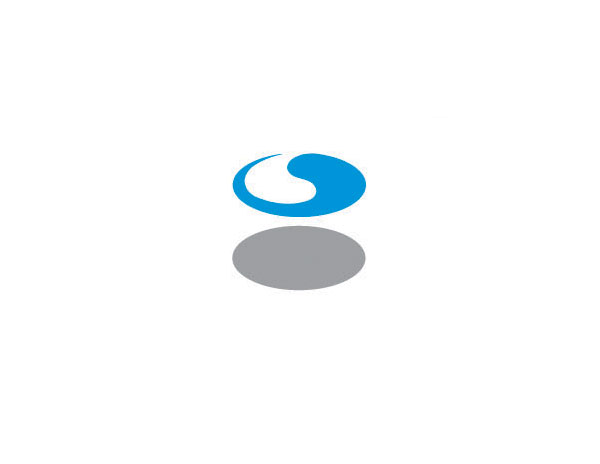像太極一樣的藍(lán)色半圓環(huán)創(chuàng)意企業(yè)LOGO設(shè)計(jì)
