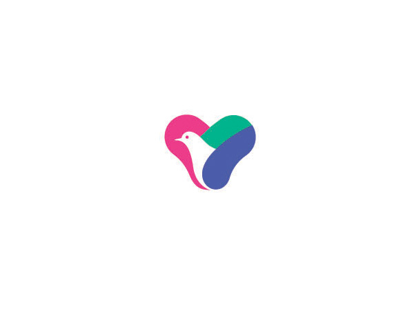 由和平鴿與心形為創(chuàng)意的兒童基金會LOGO設計