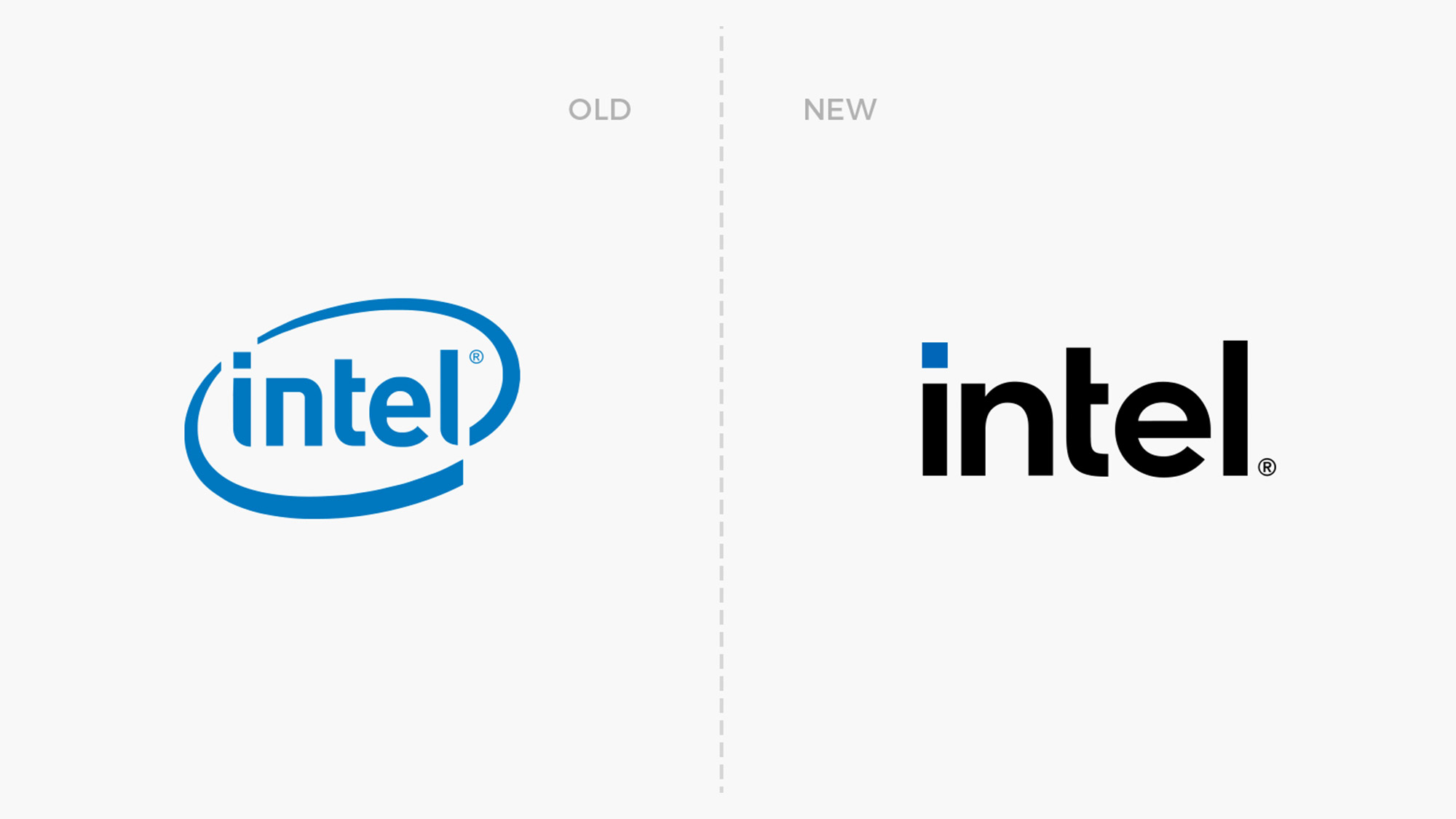 intel英特爾新舊logo對比/