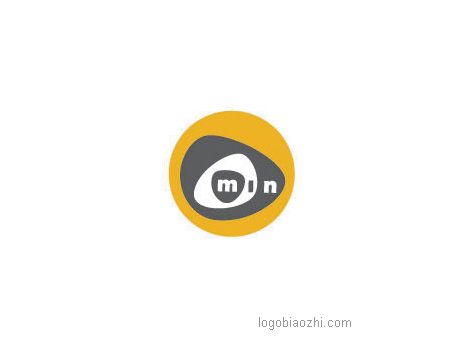 MIN3個字母與3個圓形元素結(jié)合的標志設(shè)計