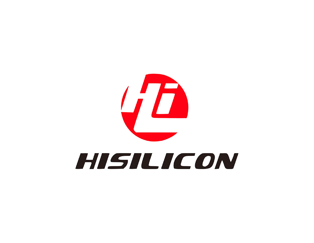 Hisilicon海思logo設計，以紅色圓形結(jié)合大寫H和小寫i字母展開