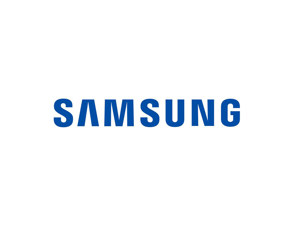 samsung三星logo設計，以藍色為主色調(diào)字母samsung構成。