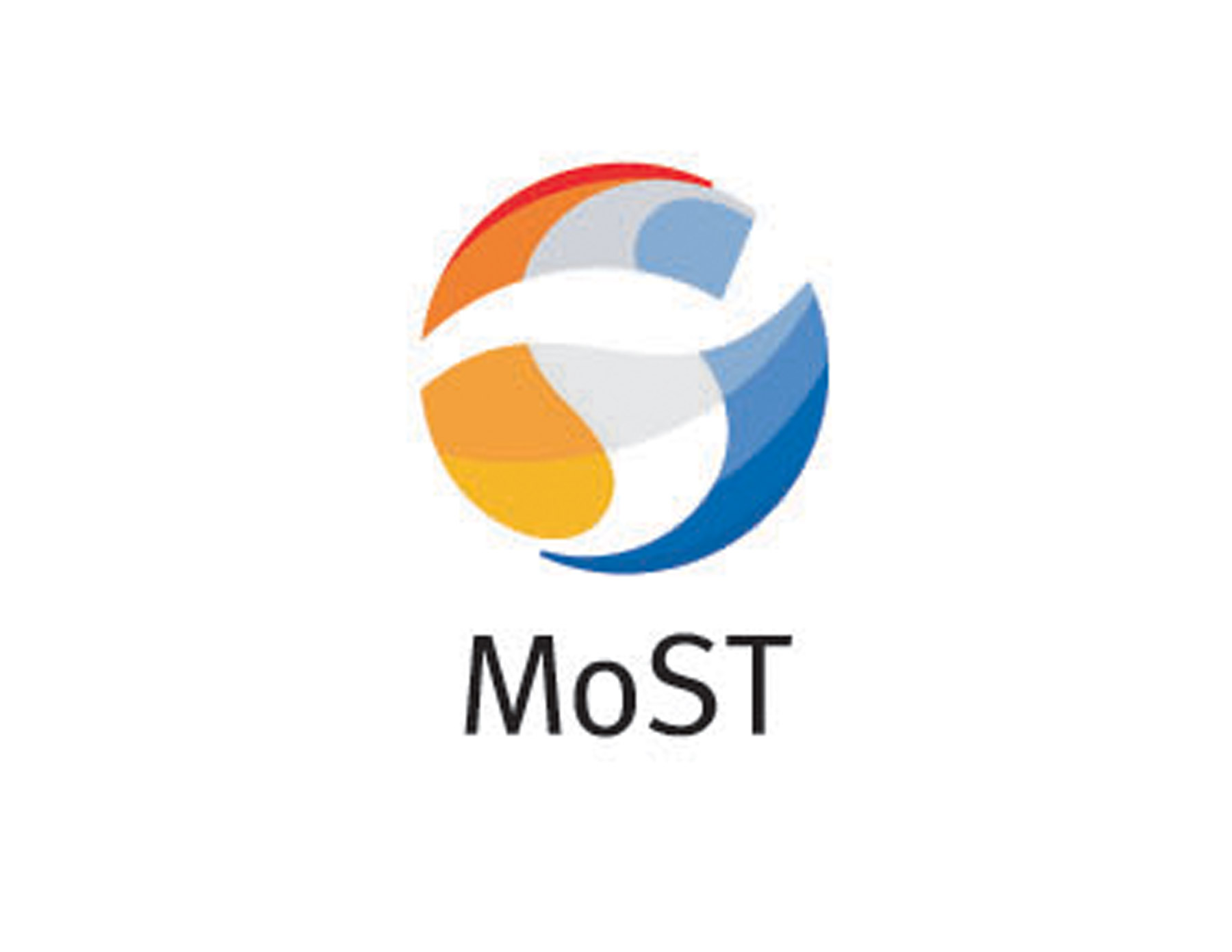MoST教育培訓(xùn)機(jī)構(gòu)LOGO設(shè)計(jì)采用紅藍(lán)色對(duì)稱搭配